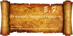 Breznyánszky Fruzsina névjegykártya